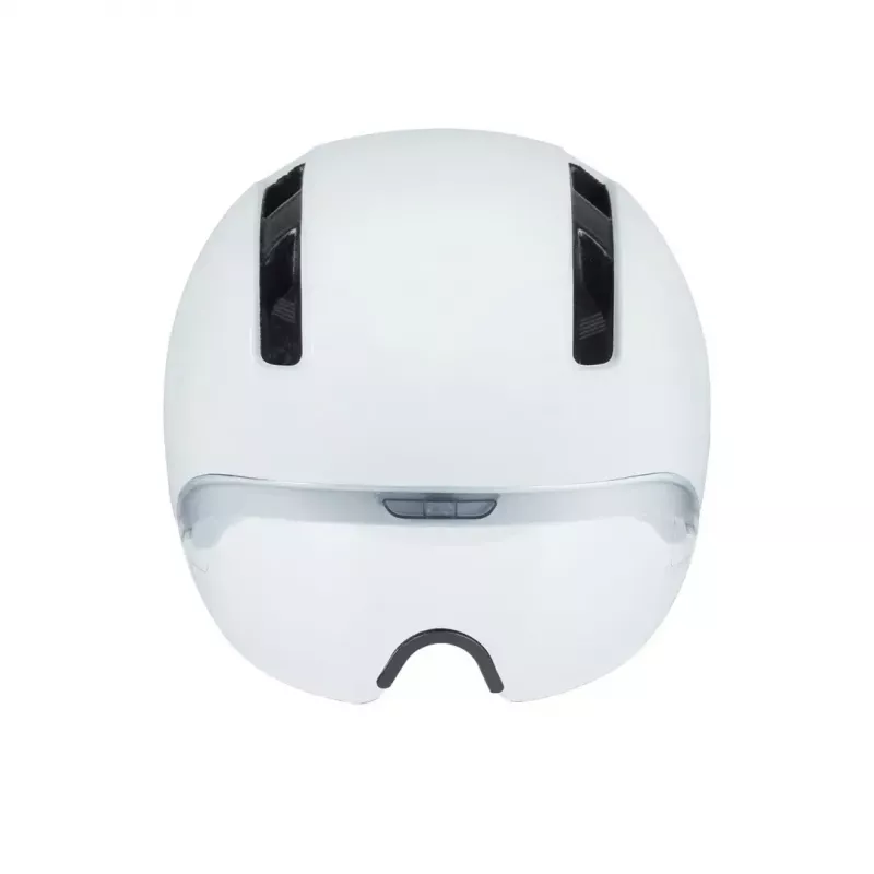 Velosipēda ķivere HJC Calido Plus, izmērs S (51–56 cm), In-mold, magnētiskais vizieris, 350 g, Balta/Pelēka