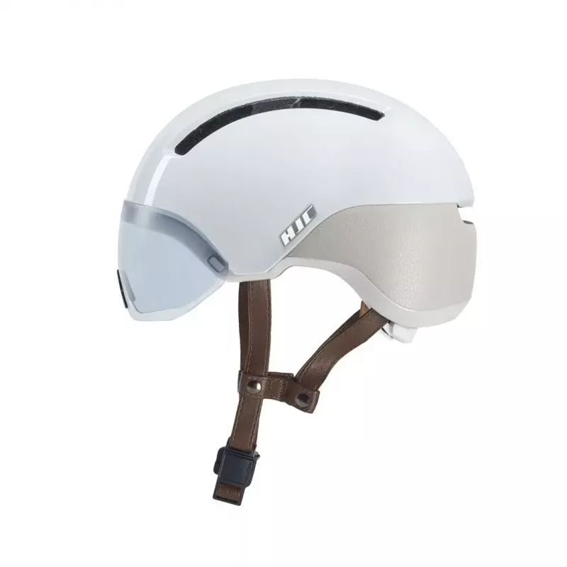 Velosipēda ķivere HJC Calido Plus, izmērs S (51–56 cm), In-mold, magnētiskais vizieris, 350 g, Balta/Pelēka
