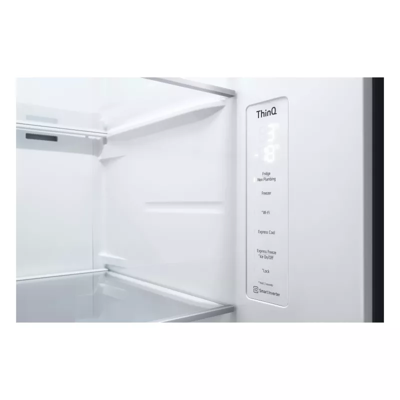 LG InstaView GSGV81EPLL side-by-side ledusskapis, brīvi stāvošs, 635 L, melns