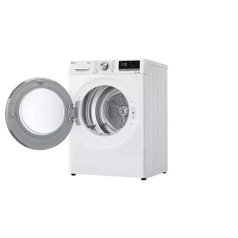 Veļas žāvētājs LG RH80V9AV3N 8 kg A+++ siltumsūknis, brīvi stāvošs, priekšējā ielāde, Melns/Balts