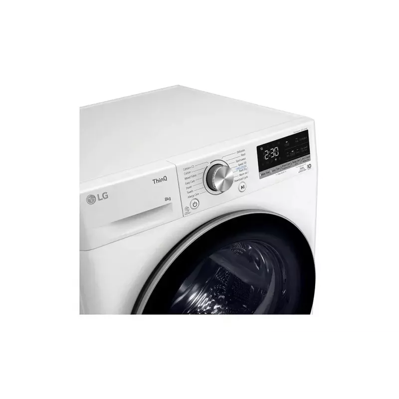 Veļas žāvētājs LG RH80V9AV3N 8 kg A+++ siltumsūknis, brīvi stāvošs, priekšējā ielāde, Melns/Balts