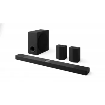 LG S95TR skaņas josla 9.1.5 kanāli 810 W RMS ar bezvadu 220 W zemfrekvences skaļruni, Melna