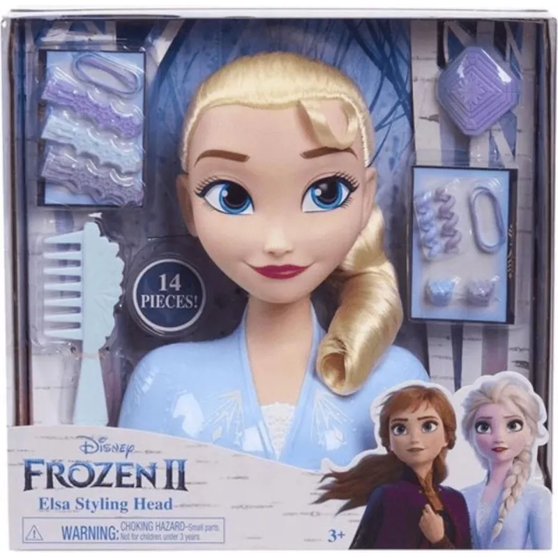 Just Play Disney Frozen 2 grima un frizūru lelles galva, daudzkrāsaina