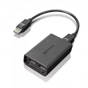 Lenovo DisplayPort uz Divkāršu DisplayPort Monitora Kabelis USB A Melns