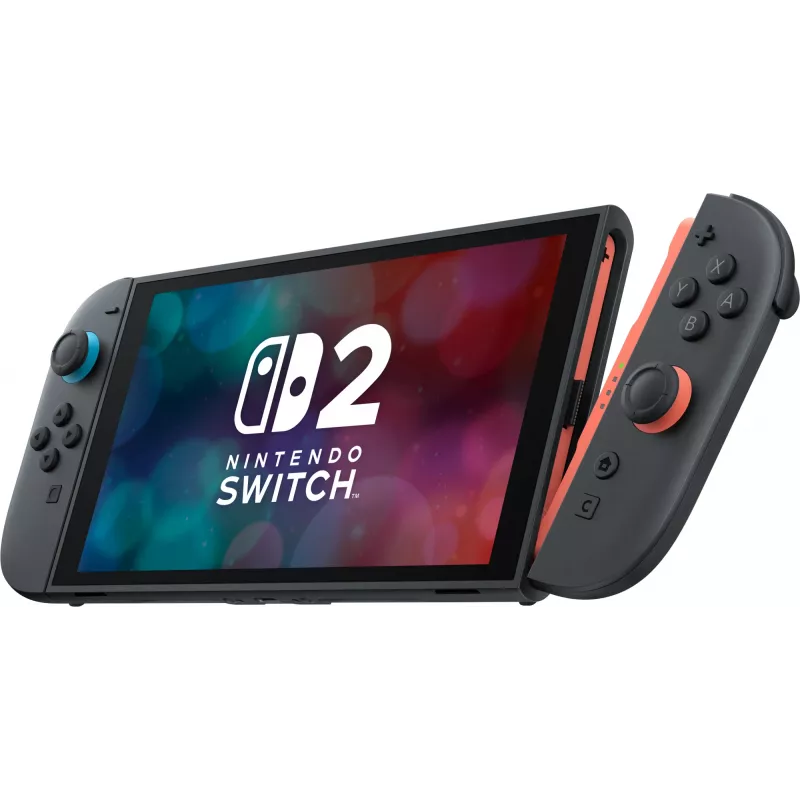 Spēļu konsole Nintendo Switch 2 Melna — 7.9 collu LCD 1920×1080, 120 Hz, 256 GB, 5220 mAh akumulators, Wi‑Fi 6, Bluetooth, HDR10