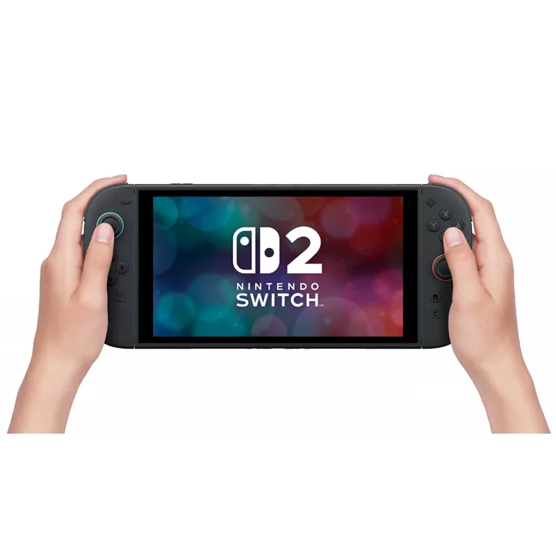 Spēļu konsole Nintendo Switch 2 Melna — 7.9 collu LCD 1920×1080, 120 Hz, 256 GB, 5220 mAh akumulators, Wi‑Fi 6, Bluetooth, HDR10