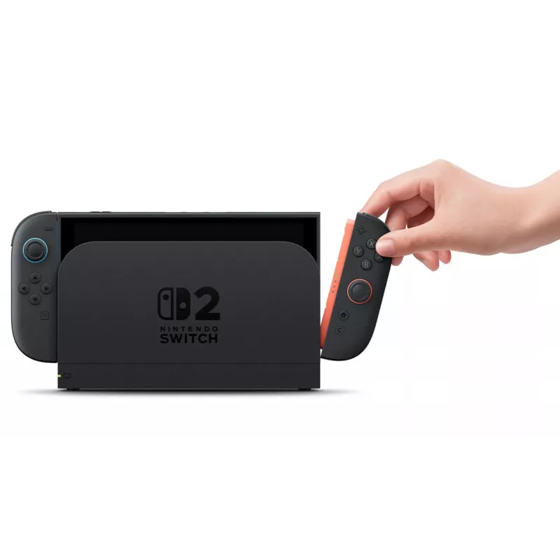 Spēļu konsole Nintendo Switch 2 Melna — 7.9 collu LCD 1920×1080, 120 Hz, 256 GB, 5220 mAh akumulators, Wi‑Fi 6, Bluetooth, HDR10