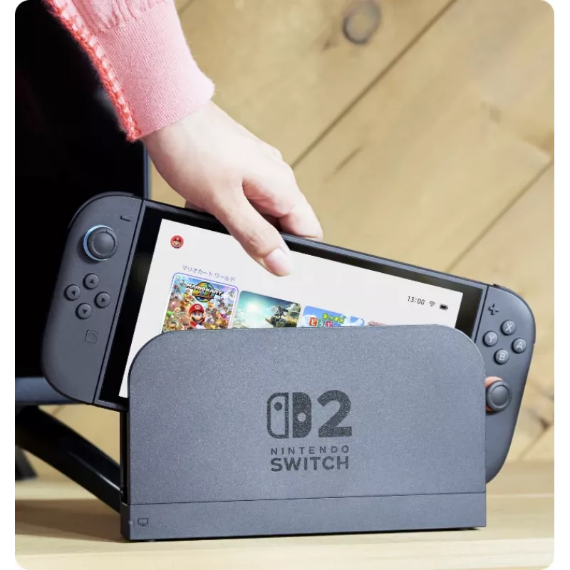 Spēļu konsole Nintendo Switch 2 Melna — 7.9 collu LCD 1920×1080, 120 Hz, 256 GB, 5220 mAh akumulators, Wi‑Fi 6, Bluetooth, HDR10
