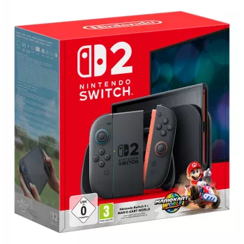 Nintendo Switch 2 + Mario Kart World pārnēsājamā spēļu konsole 20.1 cm (7.9 collas) 256 GB Skārienekrāns Wi-Fi Melna