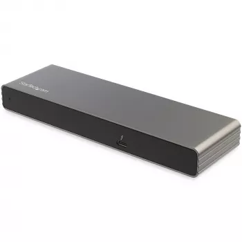 StarTech.com Thunderbolt 3 Doks - Divi 4K 60Hz Monitori TB3 Klēpjdatora Docking Stacija ar DisplayPort, HDMI un 1080p VGA - 85W Barošanas Padeve un Uzlāde - 2x USB-A, Ethernet - Mac un Windows