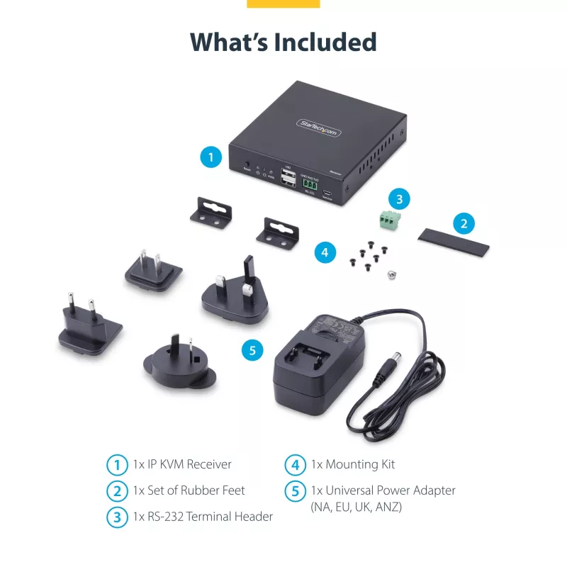 StarTech.com HDMI KVM uztvērējs tīklam IH2006 sērijai, 4K 60Hz, bez draiveriem, AVoIP, ar montāžas komplektu, tikai uztvērējs
