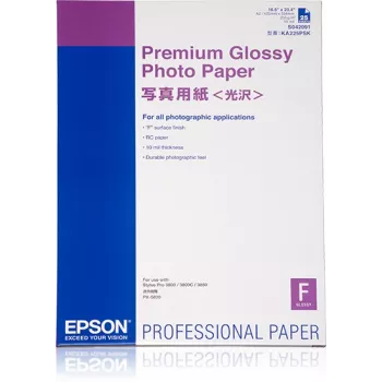 Epson Premium Glossy Photo Papīrs, A2, 255g/m², 25 loksnes