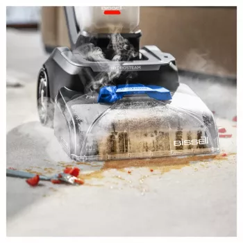 Bissell PowerWash HydroSteam paklāju tīrīšanas iekārta, aizmugures vadāma, Deep, melna, zila, titāna