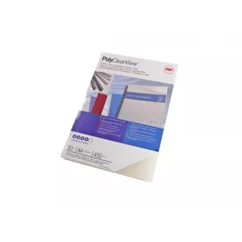 GBC Binding Cover Poly Clear View A4 450 Mikroni Matēts, A4, PVC, Caurspīdīgs, Matēts, 0.45 mm, 50 gab.