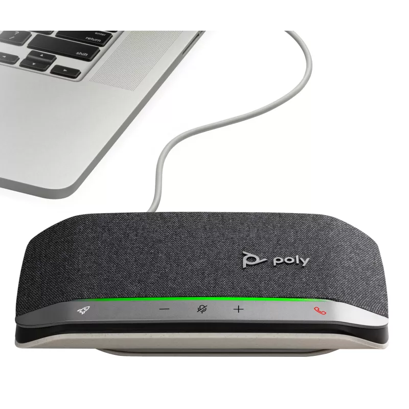 HP Poly Sync 20 USB-A skaļrunis ar mikrofonu, PC, Sudrabs, 0.715 m, IP64, Windows 10, Windows 11, MacOS