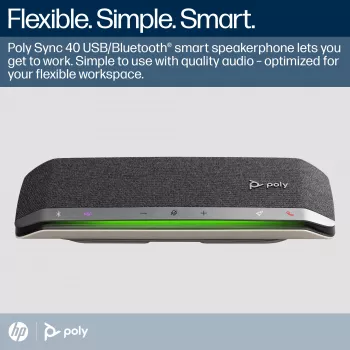HP Poly Sync 40+ Microsoft Teams Certified USB-A USB-C Skaļrunis + BT700 USB-A Adapteris