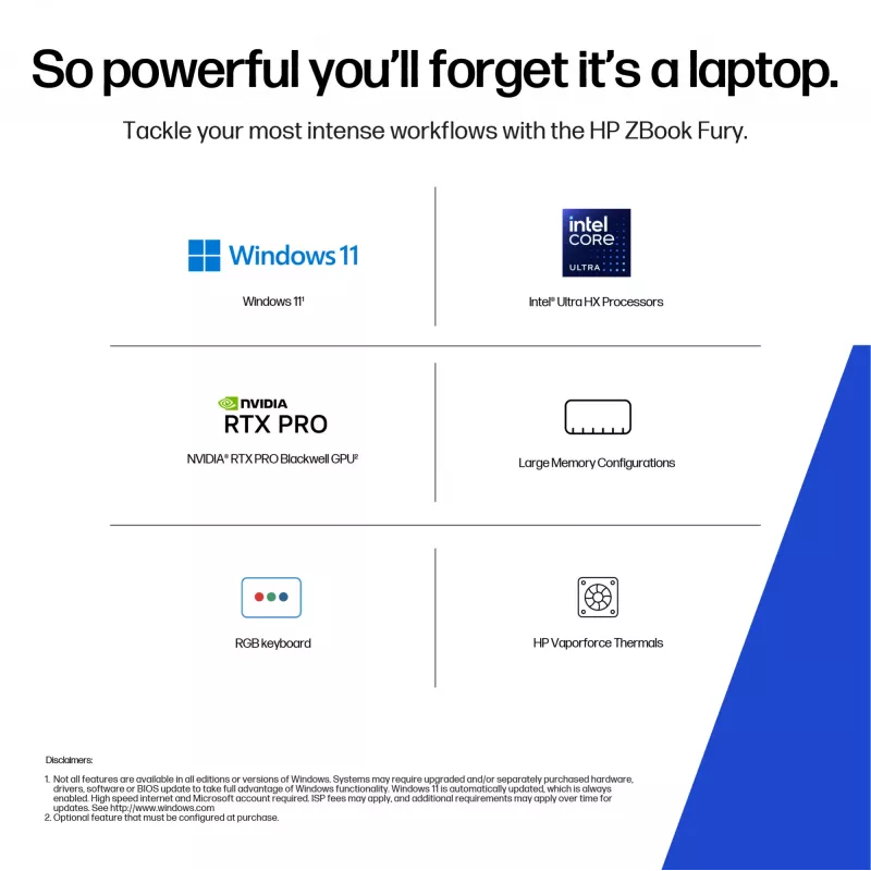 Portatīvais dators HP ZBook Fury 16 G11, Intel Core Ultra 9 285HX, 64 GB, 1 TB SSD, Windows 11 Pro