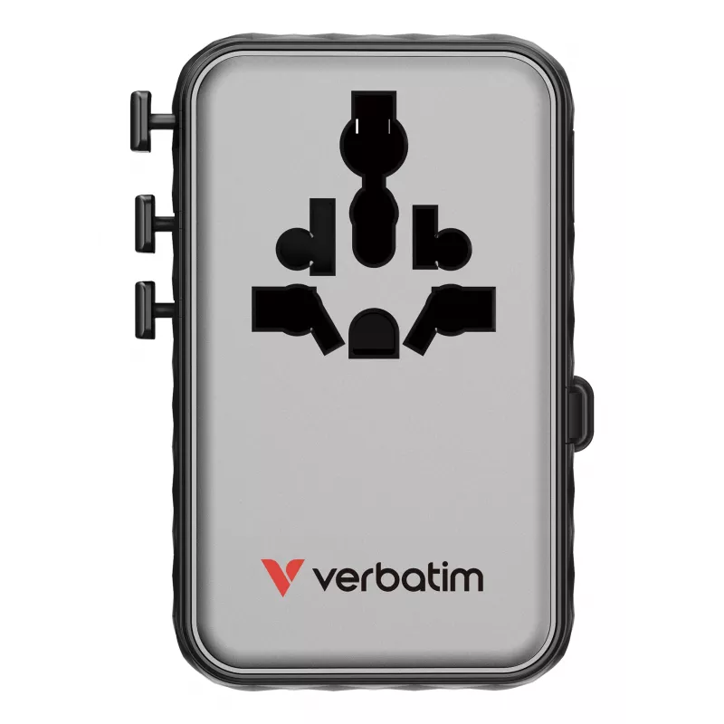 Verbatim Charge 'n' Travel 100W universāls ceļojumu adapteris ar ievelkamu kabeli Melns