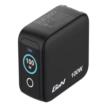 Verbatim Mini GaN Lādētājs 100W ar Displeju, Melns