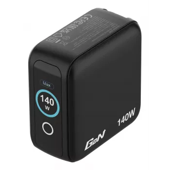Verbatim Mini GaN Lādētājs 140W ar Displeju, Iekštelpām, AC, 28 V, Melns