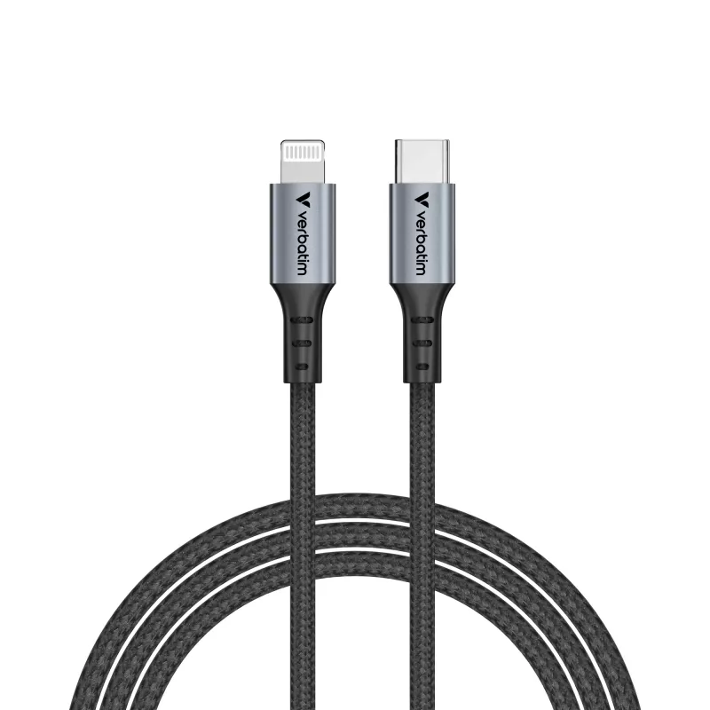 Verbatim Sync & Charge kabelis USB-C uz Lightning 120 cm, 1.2 m, Lightning, USB C, vīriešu, vīriešu, melns