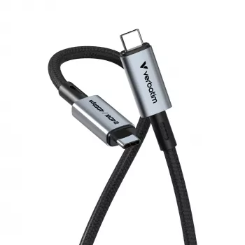 Verbatim Sync & Charge USB C uz USB C 240W 40 Gbps 120 cm, 1.2 m, melns