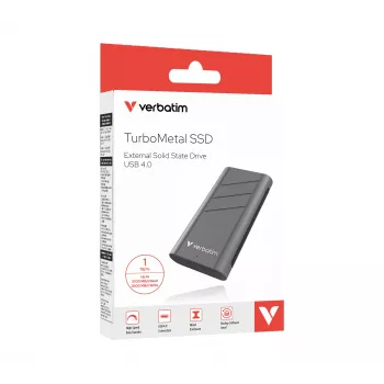 Verbatim TurboMetal SSD USB4 1TB USB Type-C USB4 Gen 2x2 Sudraba