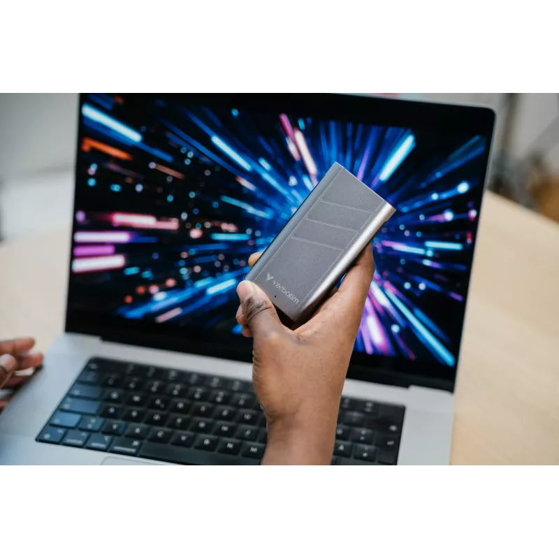 Verbatim TurboMetal SSD USB4 1TB USB Type-C USB4 Gen 2x2 Sudraba