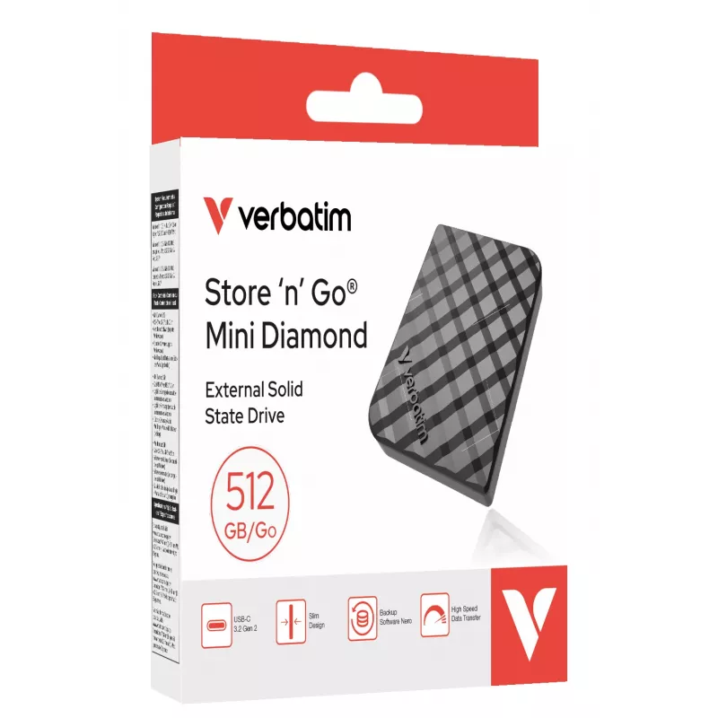 Verbatim Store 'n' Go Mini Diamond USB-C 512GB Melns