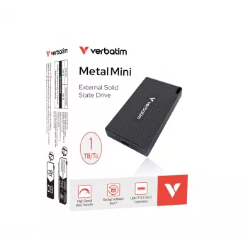 Verbatim Metal Mini SSD USB-C 3.2 Gen 2x2 1 TB, pelēks