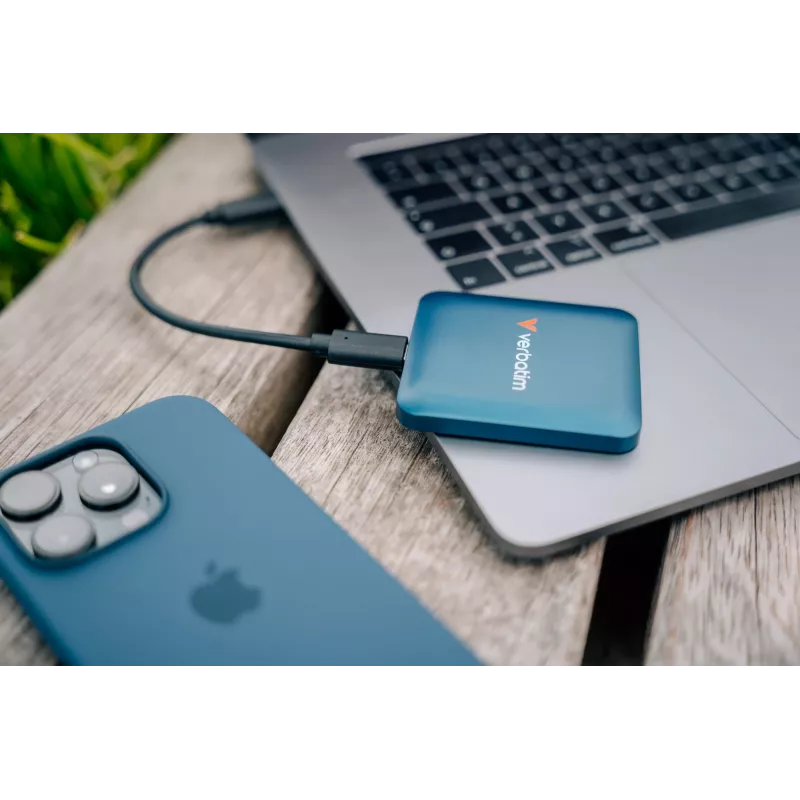 Verbatim SnapBack SSD 2TB Blue Metallic — ārējais SSD 2 TB, USB-C, USB 3.2 Gen 2x2, 2000 MB/s