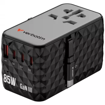 Verbatim Charge 'n' Travel Diamond 85W Ceļojumu lādētājs ar ievelkamu kabeli CNT-02