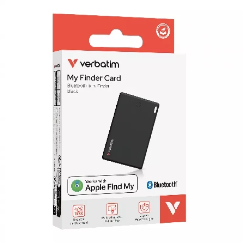 Verbatim My Finder Card Bluetooth atradējs 1 iepakojums Melns