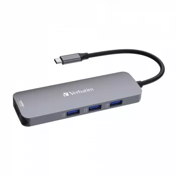 Verbatim CMH-08 USB Type-C 8 portu centrmezgls 5000 Mbit/s Sudrabs