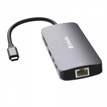 Verbatim CMH-09 USB-C 9 portu centrmezgls 10000 Mbit/s Sudrabs