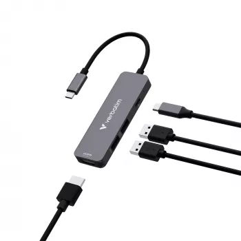 Verbatim USB-C Essentials Multiport Hub 4 porti: HDMI, USB-C PD, USB-A 3.2 Gen 1, USB-A