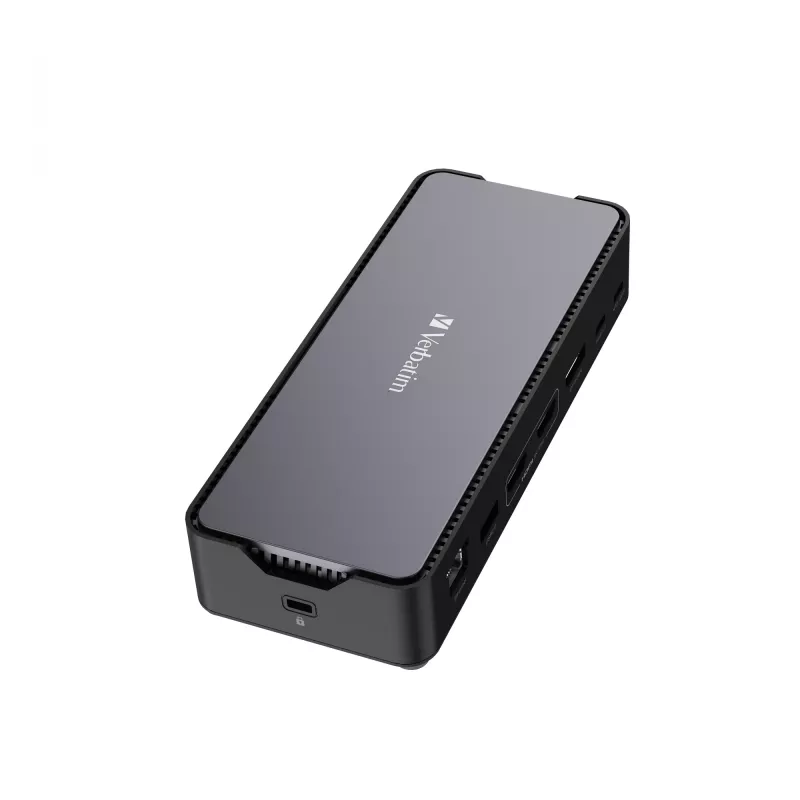 Verbatim CDS-15 vadu USB 3.2 Gen 1 (3.1 Gen 1) Type-C dokstacija, melna, pelēka