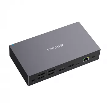 Verbatim CDS-17 Vadu USB 3.2 Gen 1 (3.1 Gen 1) Type-C dokstacija, Melna/Pelēka