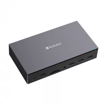 Verbatim CDS-17 Vadu USB 3.2 Gen 1 (3.1 Gen 1) Type-C dokstacija, Melna/Pelēka