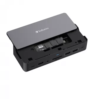 Verbatim CDS-15SSD dokstacija ar 256 GB SSD, USB 3.2 Gen 1 Type-C, melna, pelēka