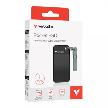Verbatim Pocket SSD USB 3.2 Gen 2 1TB Melns/Pelēks