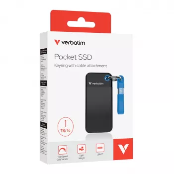 Verbatim Pocket SSD USB 3.2 Gen 2 1TB Melns/Zils