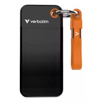 Verbatim Pocket SSD USB 3.2 Gen 2 1TB Melns/Oranžs