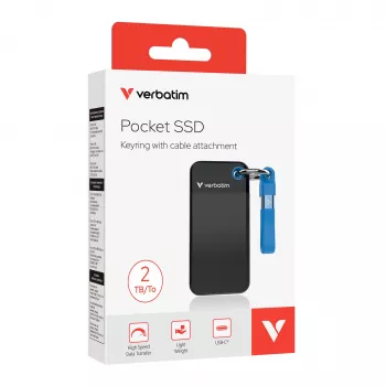 Verbatim Pocket SSD USB 3.2 Gen 2 2TB Melns/Zils