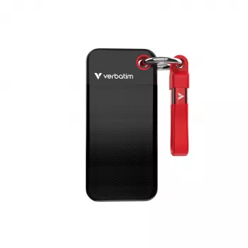 Verbatim Pocket SSD USB 3.2 Gen 2 2TB Melns/Sarkans