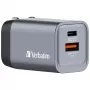 Verbatim GNC-35 GaN lādētājs 35W ar 1 x USB-C PD 35W / 1 x USB-A QC 3.0 (ES/ASV/Lielbritānijas kontaktdakšas)