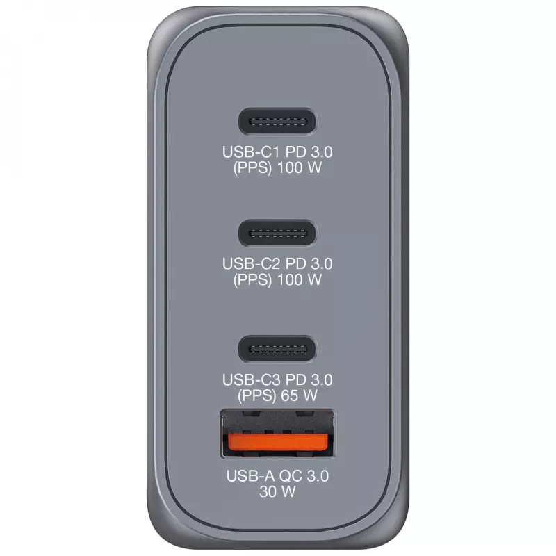 Verbatim GNC-100 GaN lādētājs 100W ar 2 x USB-C PD 100W / 1 x USB-C PD 65W / 1 x USB-A QC 3.0 (ES/UK/US)