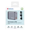 Verbatim GNC-100 GaN lādētājs 100W ar 2 x USB-C PD 100W / 1 x USB-C PD 65W / 1 x USB-A QC 3.0 (ES/UK/US)