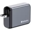 Verbatim GNC-100 GaN lādētājs 100W ar 2 x USB-C PD 100W / 1 x USB-C PD 65W / 1 x USB-A QC 3.0 (ES/UK/US)