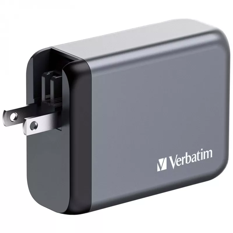 Verbatim GNC-100 GaN lādētājs 100W ar 2 x USB-C PD 100W / 1 x USB-C PD 65W / 1 x USB-A QC 3.0 (ES/UK/US)